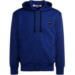 Comme des Garçons Play, Heren, Sweatshirts & Hoodies, Blauw, Maat: M Poliester,