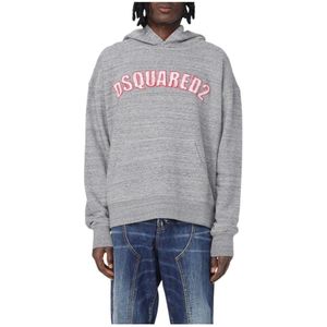 Dsquared2, Heren, Sweatshirts & Hoodies, Grijs, Maat: M