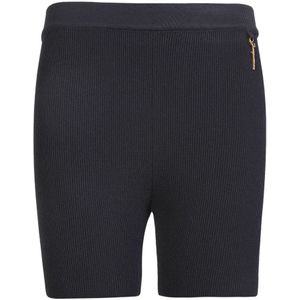 Jacquemus Zwarte Geribbelde Shorts met Hoge Taille , Black , Dames , Maat: XS