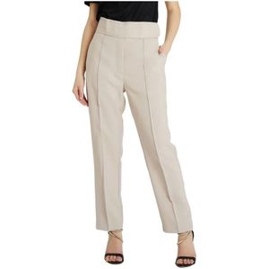 Federica Tosi, Dames, Broeken, Beige, Maat: S Linnen,