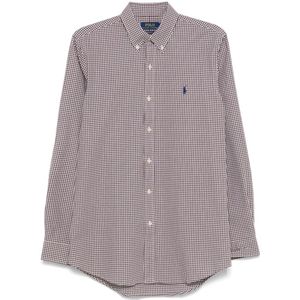 Ralph Lauren, Heren, Overhemden, Bruin, Maat: M Katoen,