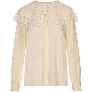 Chloé, Dames, Blouses & Shirts, Wit, Maat: XS Zijde,