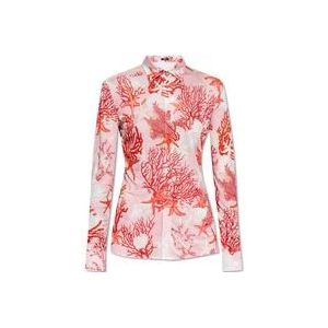 Versace Shirt met 'Barocco Sea' patroon , Pink , Dames , Maat: XS