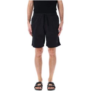 Stone Island, Heren, Korte broeken, Zwart, Maat: L Polyamide,