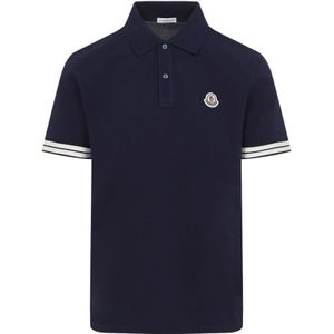 Moncler, Heren, Tops, Blauw, Maat: L Katoen,