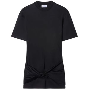 Off White, Dames, Jurken, Zwart, Maat: XS Katoen,
