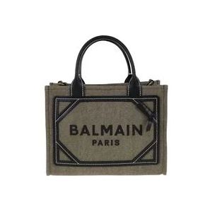 Balmain Canvas Shopper Tas , Gray , Dames , Maat: ONE Size