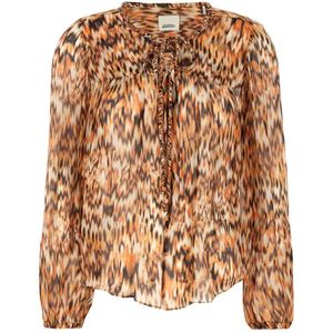 Isabel Marant, Dames, Blouses & Shirts, Oranje, Maat: 2XS Zijde,