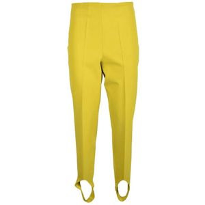 Erika Cavallini, Dames, Broeken, Geel, Maat: 2XS Leer,