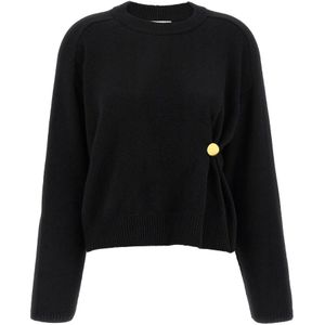 Loulou Studio, Dames, Truien, Zwart, Maat: M Kasjmier,