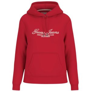 Guess, Dames, Sweatshirts & Hoodies, Rood, Maat: S Katoen,