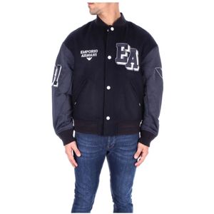 Emporio Armani, Heren, Jassen, Blauw, Maat: M Polyamide,