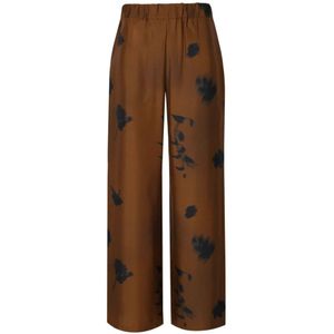 Max Mara, Dames, Broeken, Bruin, Maat: 2XS Zijde,