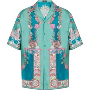 Versace, Heren, Overhemden, Blauw, Maat: M Zijde,