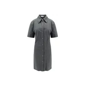 Burberry Grijze Katoenen Jurk Elegante Stijl , Gray , Dames , Maat: S