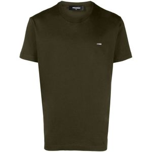 Dsquared2, Heren, Tops, Groen, Maat: S Katoen,