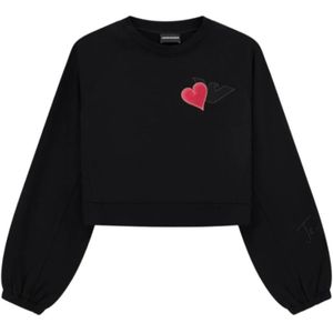 Emporio Armani, Dames, Sweatshirts & Hoodies, Zwart, Maat: S