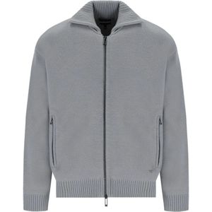 Emporio Armani, Heren, Truien, Grijs, Maat: L Wol,