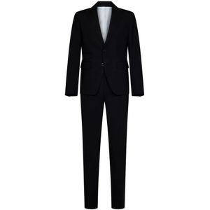 Dsquared2, Heren, Pakken, Zwart, Maat: XL Wol,