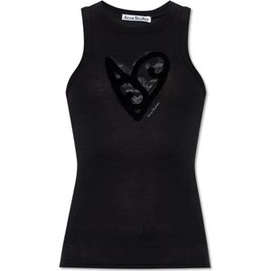 Acne Studios, Dames, Tops, Zwart, Maat: S Katoen,