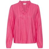 Kaffe - Blouse - Frambozenkleur - Lange Mouwen - V-Hals