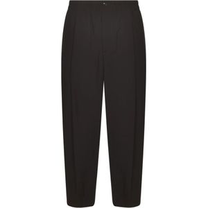 Giorgio Armani, Heren, Broeken, Bruin, Maat: S Leer,