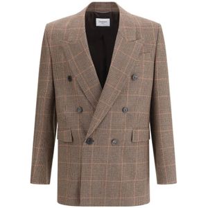 Saint Laurent, Heren, Jassen, Bruin, Maat: S Wol,