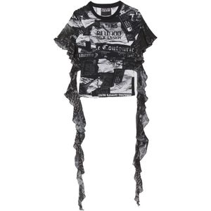 Versace Jeans Couture, Dames, Tops, Zwart, Maat: L