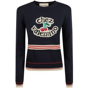 Valentino Garavani, Dames, Truien, Zwart, Maat: M Katoen,