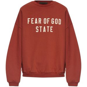 Fear Of God, Heren, Sweatshirts & Hoodies, Rood, Maat: M Katoen,