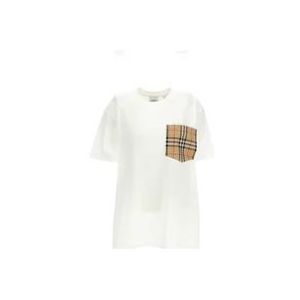 Burberry Klassieke Zak T-shirt , White , Dames , Maat: XS