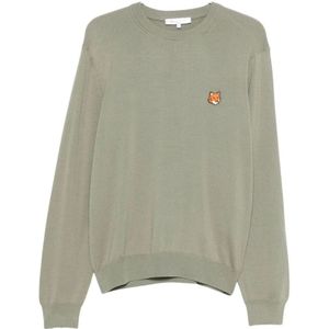 Maison Kitsuné, Heren, Truien, Groen, Maat: L Wol,