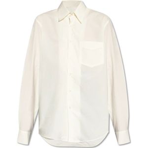 MM6 Maison Margiela, Dames, Blouses & Shirts, Beige, Maat: S Katoen,