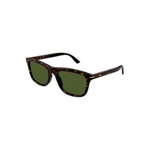 Gucci Donker Havana/Groene zonnebril , Multicolor , Heren , Maat: 55 MM