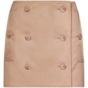 Burberry Beige Katoenen Rok met Trench-achtig Ontwerp , Beige , Dames , Maat: S