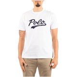 Polo Ralph Lauren - Crewneck T-shirt - Wit - Heren - Katoen - Logo Print