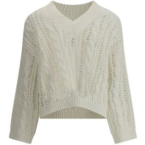 Brunello Cucinelli, Dames, Truien, Grijs, Maat: L Jute,