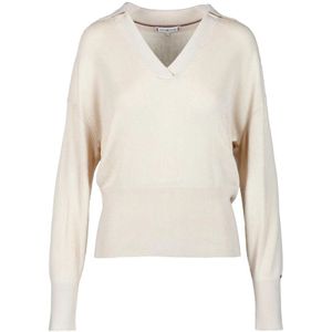 Tommy Hilfiger, Dames, Truien, Beige, Maat: L Zijde,