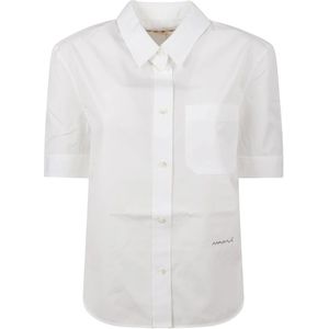 Marni, Dames, Blouses & Shirts, Wit, Maat: S Katoen,