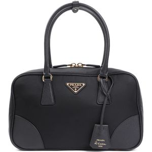 Prada, Dames, Tassen, Zwart, Maat: ONE Size Leer,