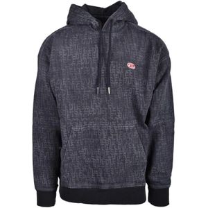 Diesel, Heren, Sweatshirts & Hoodies, Grijs, Maat: L Katoen,
