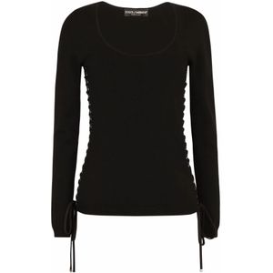 Dolce & Gabbana, Dames, Truien, Zwart, Maat: XS