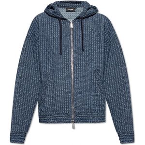 Dsquared2, Heren, Sweatshirts & Hoodies, Blauw, Maat: M Katoen,