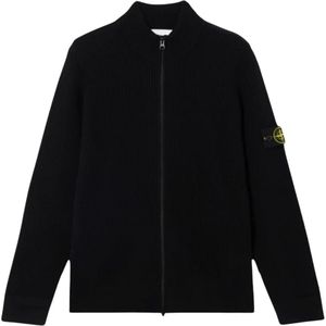 Stone Island, Heren, Truien, Zwart, Maat: M Wol,