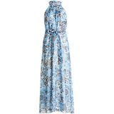 Betty & Co - Mouwloze Chiffon Jurk - Blauw