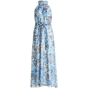 Betty & Co - Mouwloze Chiffon Jurk - Blauw