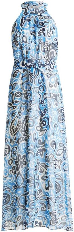 Betty & Co - Mouwloze Chiffon Jurk - Blauw