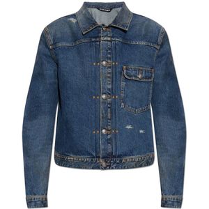 Palm Angels, Heren, Jassen, Blauw, Maat: L Denim,