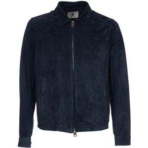 Kired, Heren, Jassen, Blauw, Maat: L Leer,