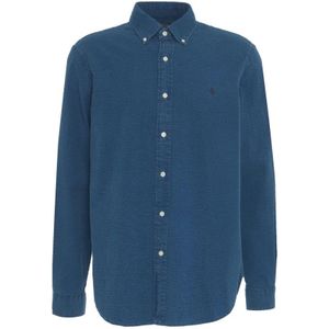 Polo Ralph Lauren, Heren, Overhemden, Blauw, Maat: M Denim,